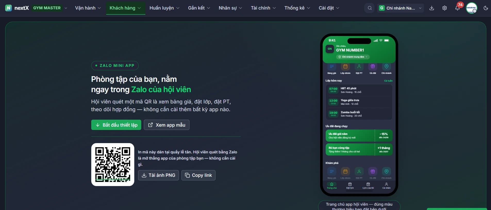 Giao diện GymMaster App